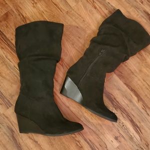 NWOB ANA Bianca Wedge Heel Slouch Boots Size 8.5